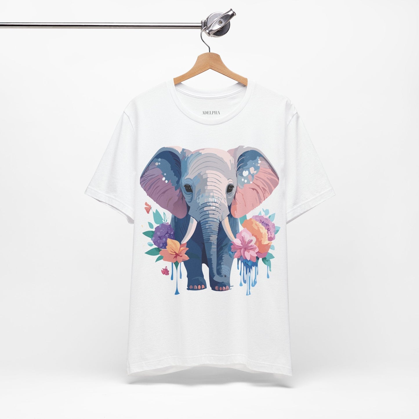 Elephant Graphic T Shirt Unisex Vintage Art Design Tee by Adelpha Short Sleeve Premium