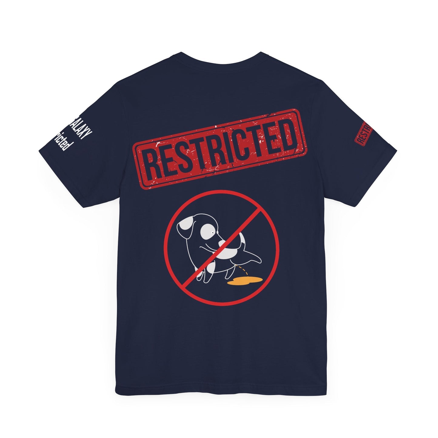 Bad Galaxy Tee Shirt With Red Stamp Made To Order 100 Percent Cotton Eco Friendly Inks USA