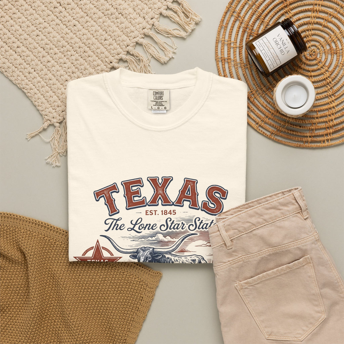 Texas State Vintage Travel Tourist Graphic Tee Unisex 100 Cotton Comfort Colors T-Shirt