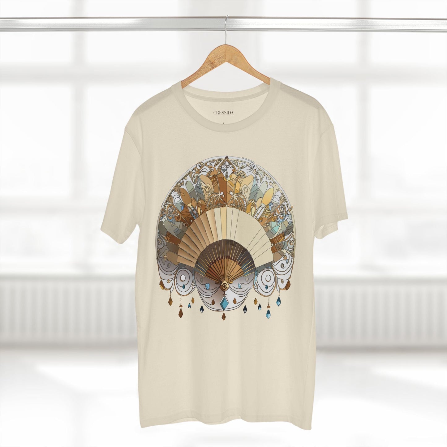 Antique Fan Graphic Design T-Shirt Unisex 100 Cotton Floral Carnival Artwork Tee 11