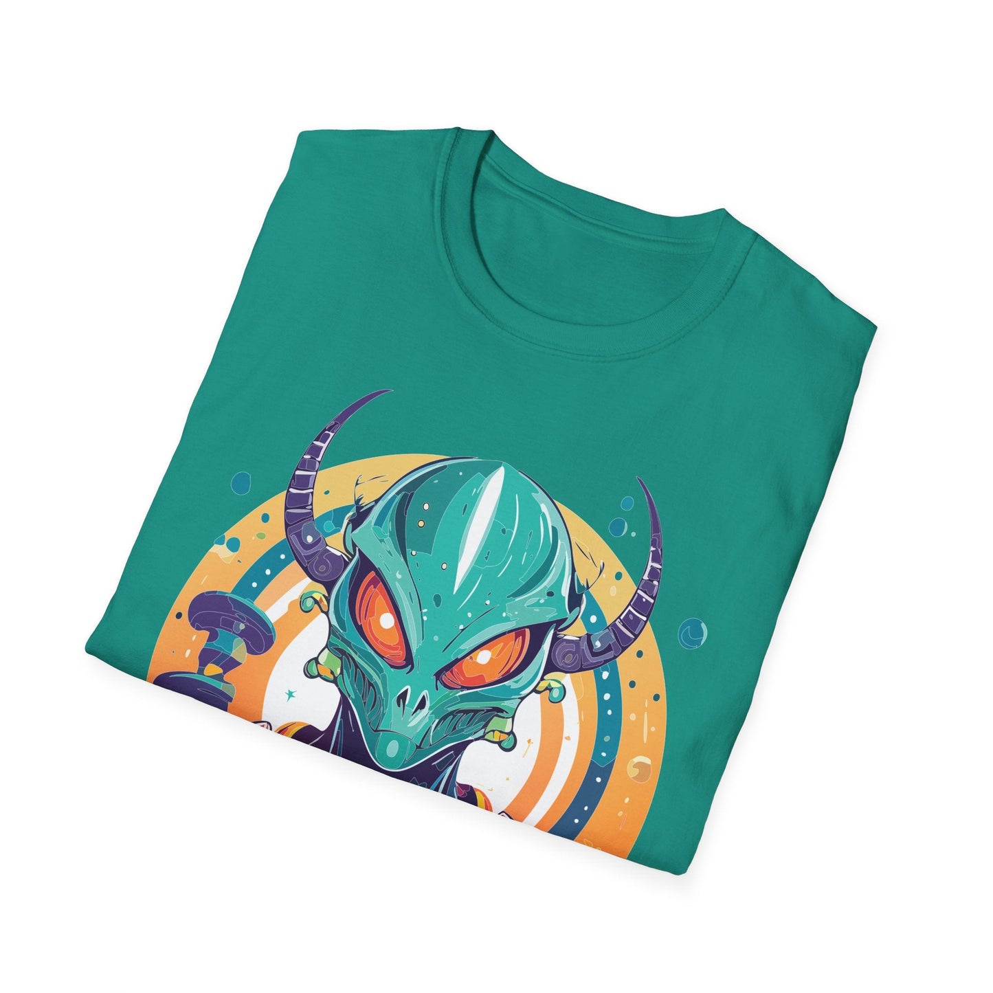 Alien Graphic Unisex Cotton Softstyle UFO Artwork Tee 14