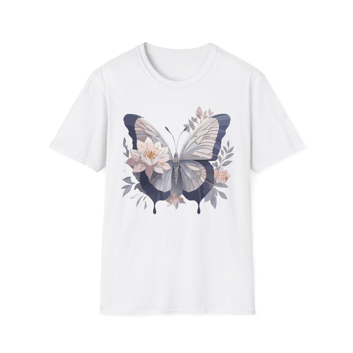 Butterfly T Shirt Unisex Monarch Print Softstyle Cotton Tee for Everyday Comfort