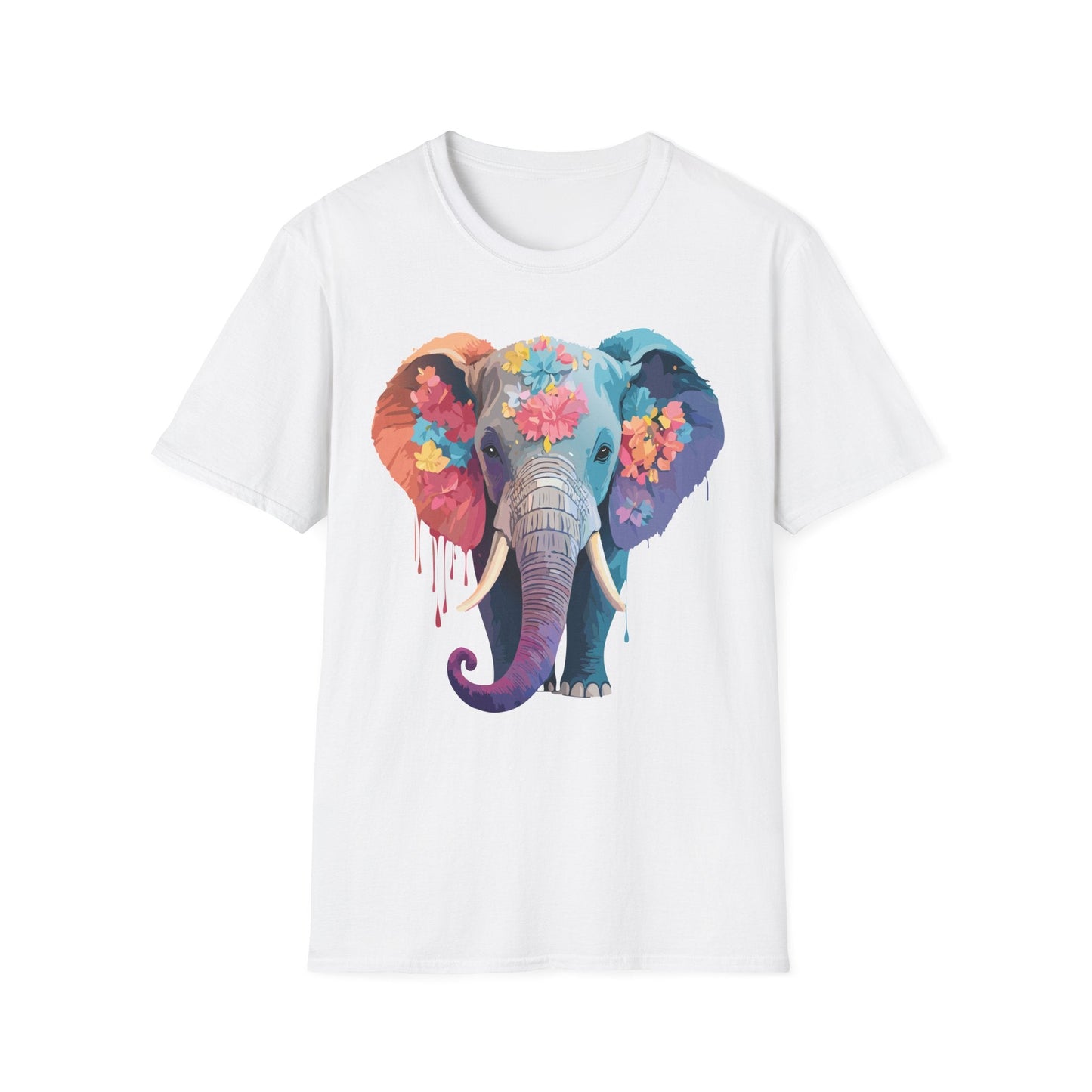 Unisex Elephant T Shirt Gildan SoftStyle 64000 100 Percent Ring Spun Cotton Tee Shirt
