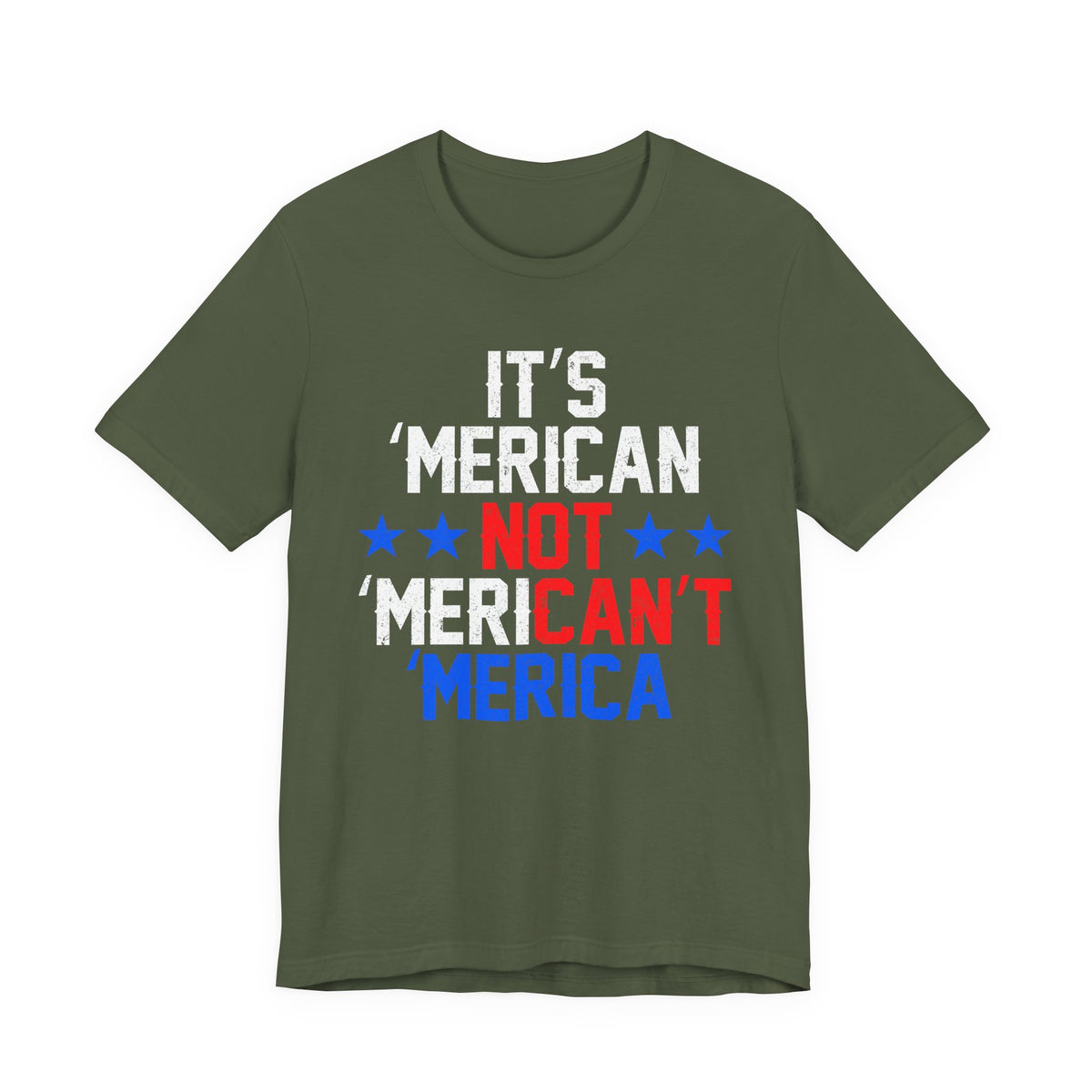 Merica Patriotic T-Shirt USA Stars Red White Blue Unisex Cotton Tee a5