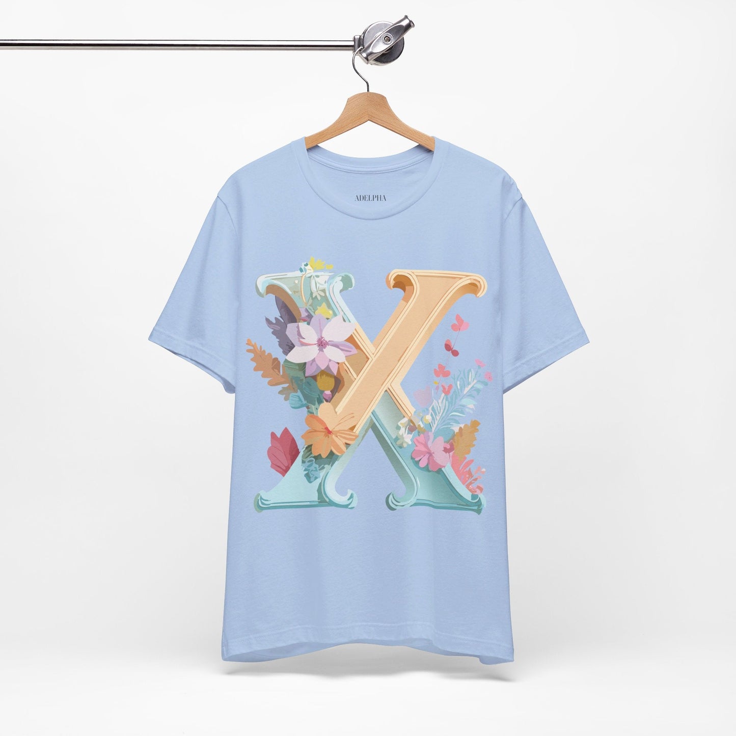 Letter X Shirt Unisex Graphic Tee Adelpha Vintage Inspired Artwork Short Sleeve Edition