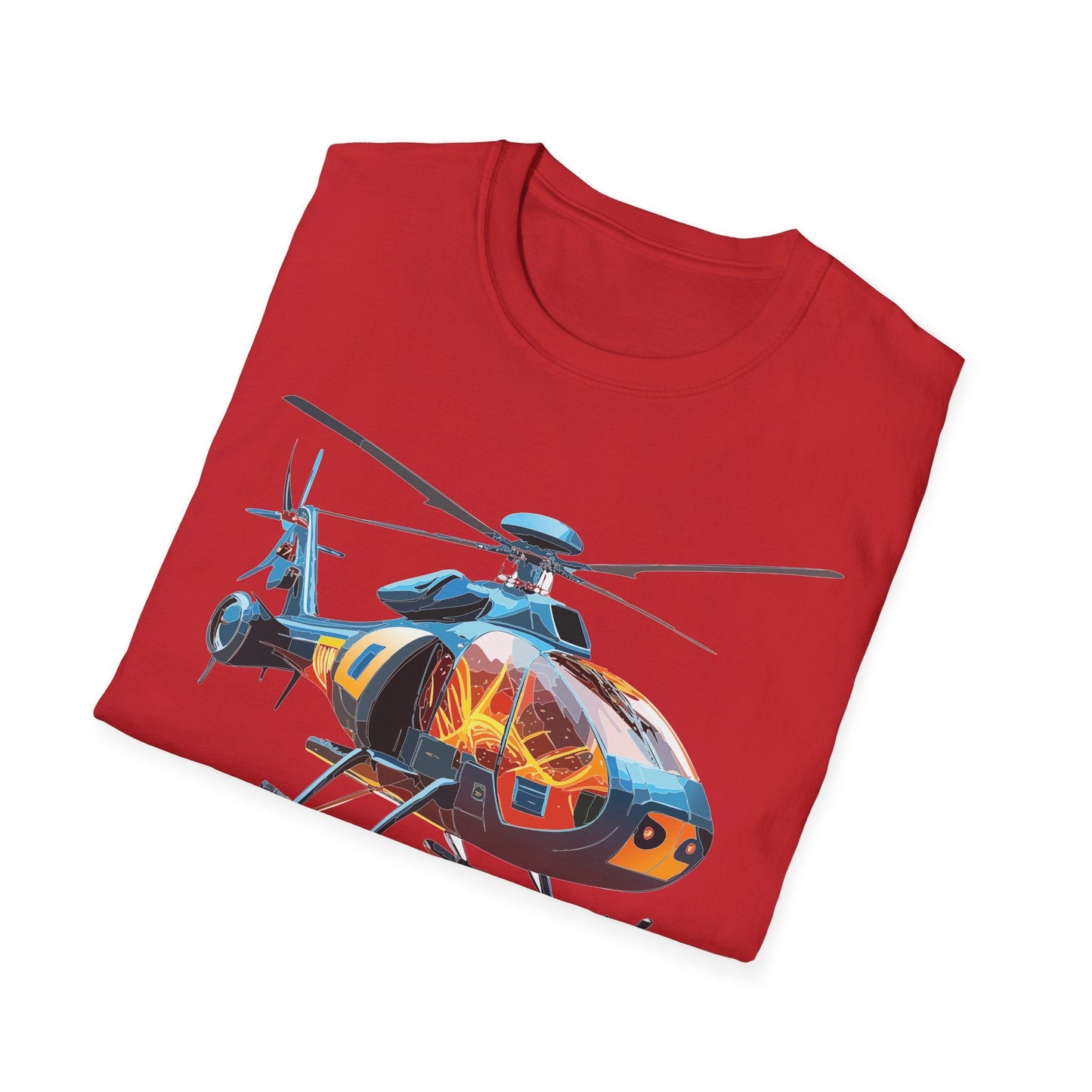Chopper Helicopter Graphic Unisex Cotton Softstyle Short Sleeve Tee 2