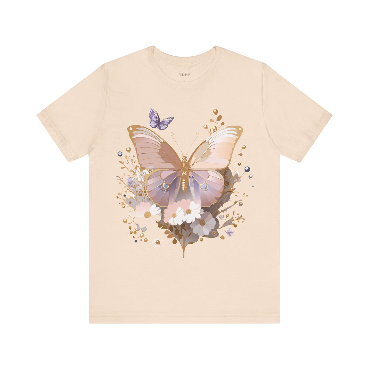 Butterfly Graphic Unisex Cotton Bella+Canvas Tee with Art Design n76