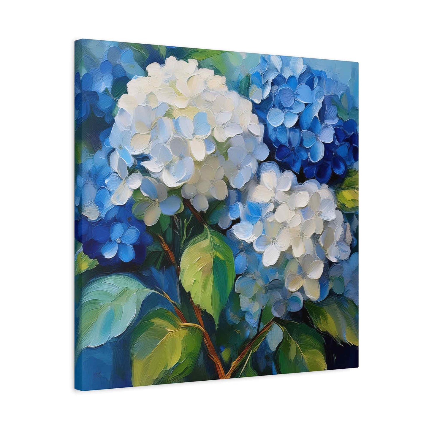 Hydrangeas Print Canvas, Flowers Oil Paint Print 20x20, 24x24, 30x30, 32x32, 36x36, Floral Art Design Print Non-Frame MC-31