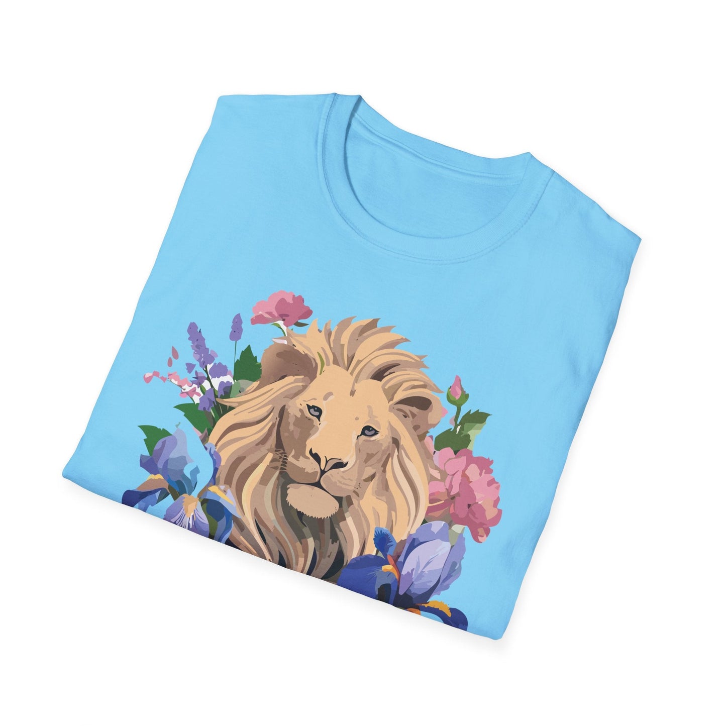 Unisex Softstyle Lion Shirt Floral Lion Tee Animal Print Graphic Tee
