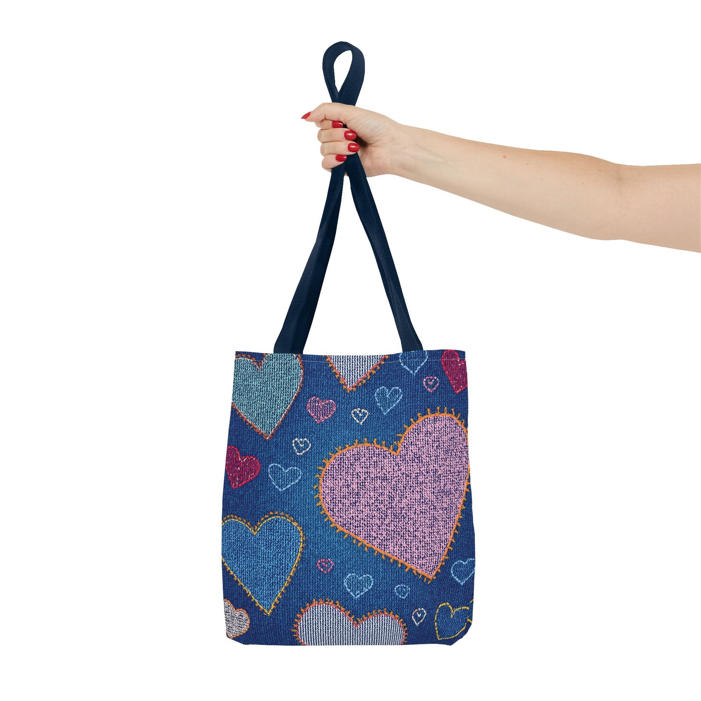 Love Day Graphic Design Denim Fabric Imitation Print Unisex Canvas Bag POLY 3 Sizes Tote Bag 201-27