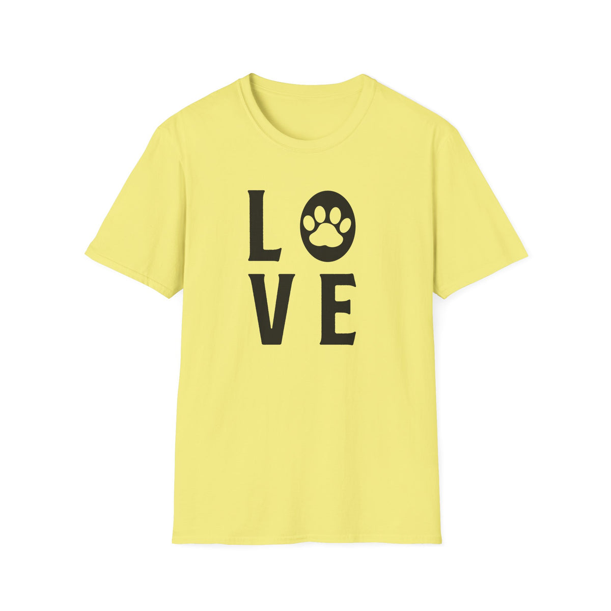 Love Paw T-Shirt Unisex Cotton Short Sleeves Pet Lover Tee with Paw Print