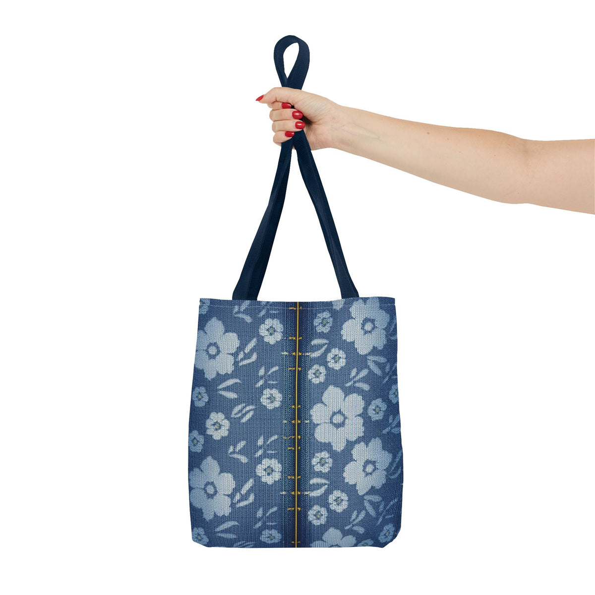 Denim Fabric Imitation Print Unisex Canvas Bag Poly Spun 3 Sizes Tote Bag 118