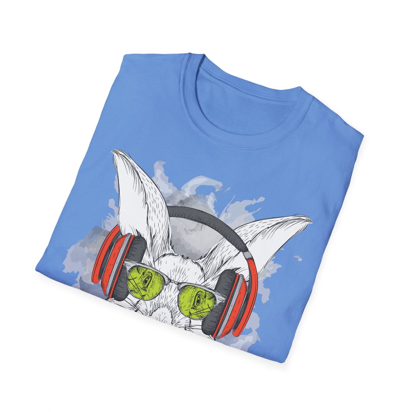I Love Music Animals Shirt With Headphones Unisex Softstyle Tee 100 Percent Ring Spun Cotton