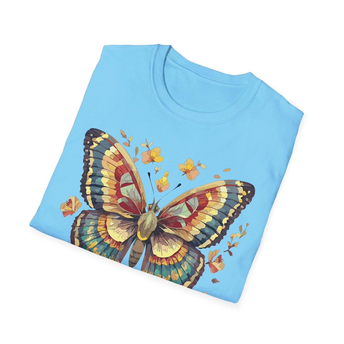 Butterfly Graphic T Shirt Unisex Gildan Softstyle 64000 Monarch Design Lightweight Everyday Wear
