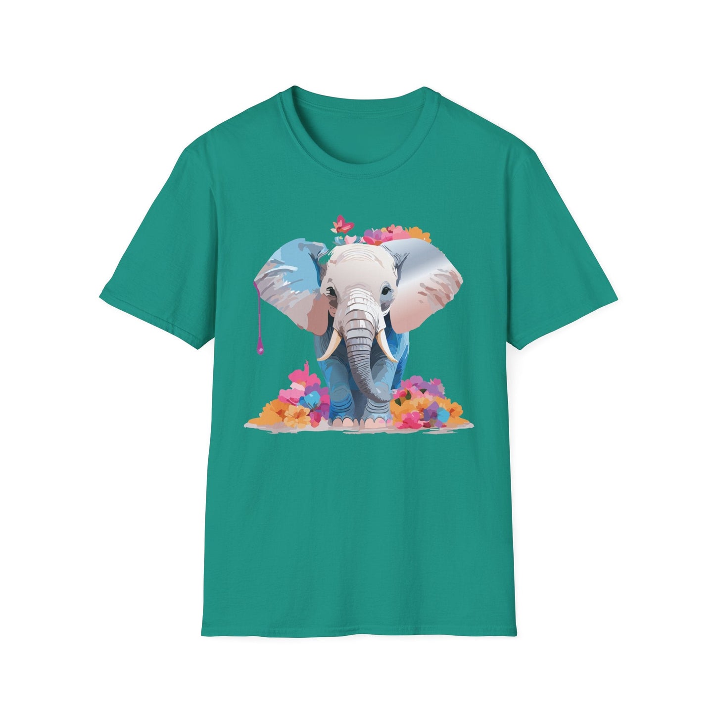 Elephant T Shirt Unisex Softstyle 64000 Graphic Elephant Illustration Animal Tee For Everyday Wear