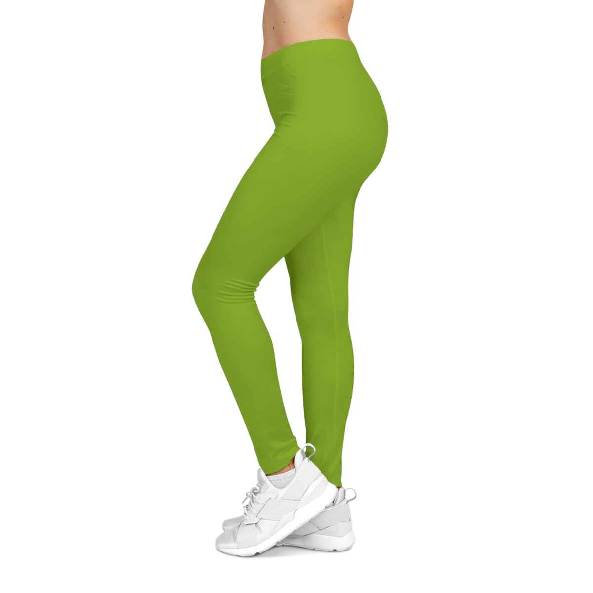 Lime Moss Color Women's Poly-Span Casual Leggings XS-2XL