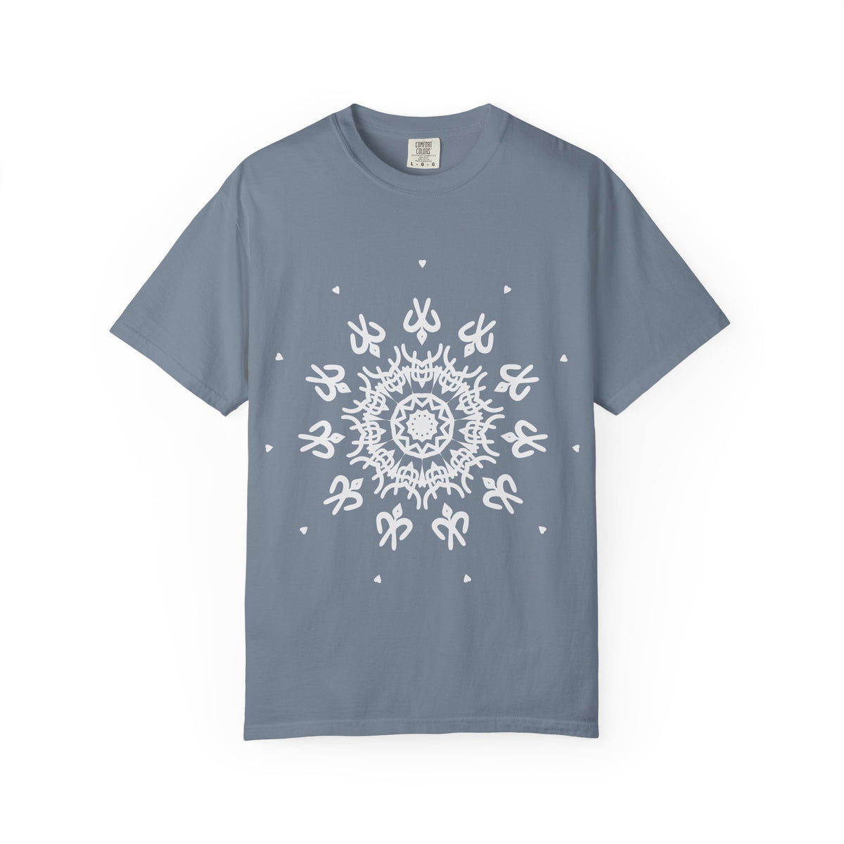 Unisex Garment Dyed Cotton T-Shirt with Mandala Graphic Design