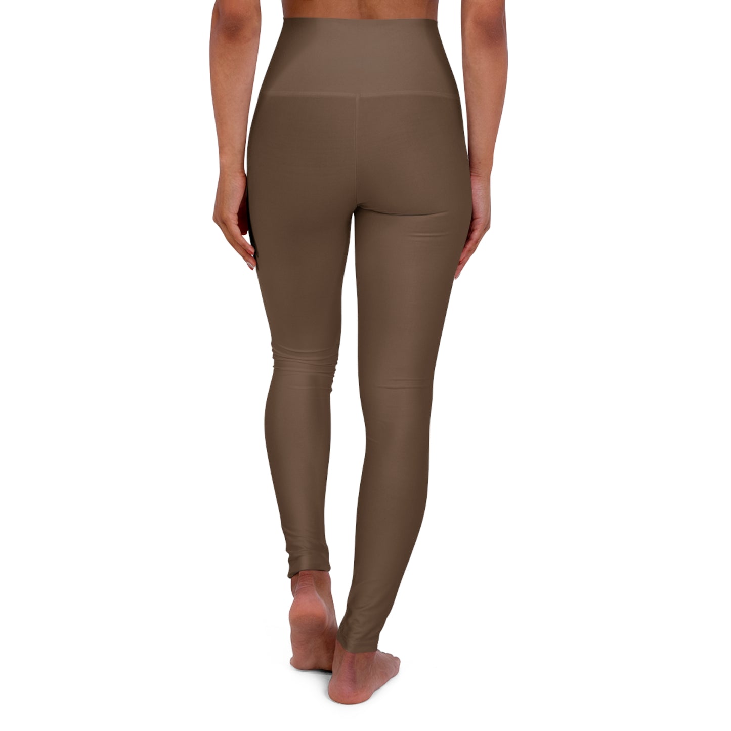 High-Waist Coffee Color Yoga Leggings Neutral Brown Women's Poly-Span Seamless Activewear