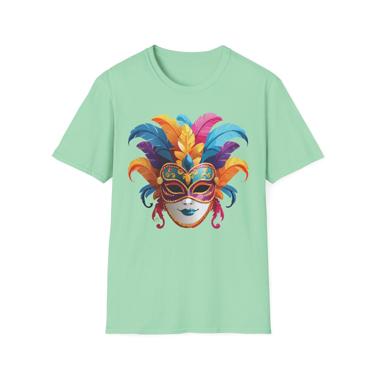 Mask Tee Shirt Unisex Masquerade Design Gildan Softstyle 64000 100 Percent Cotton