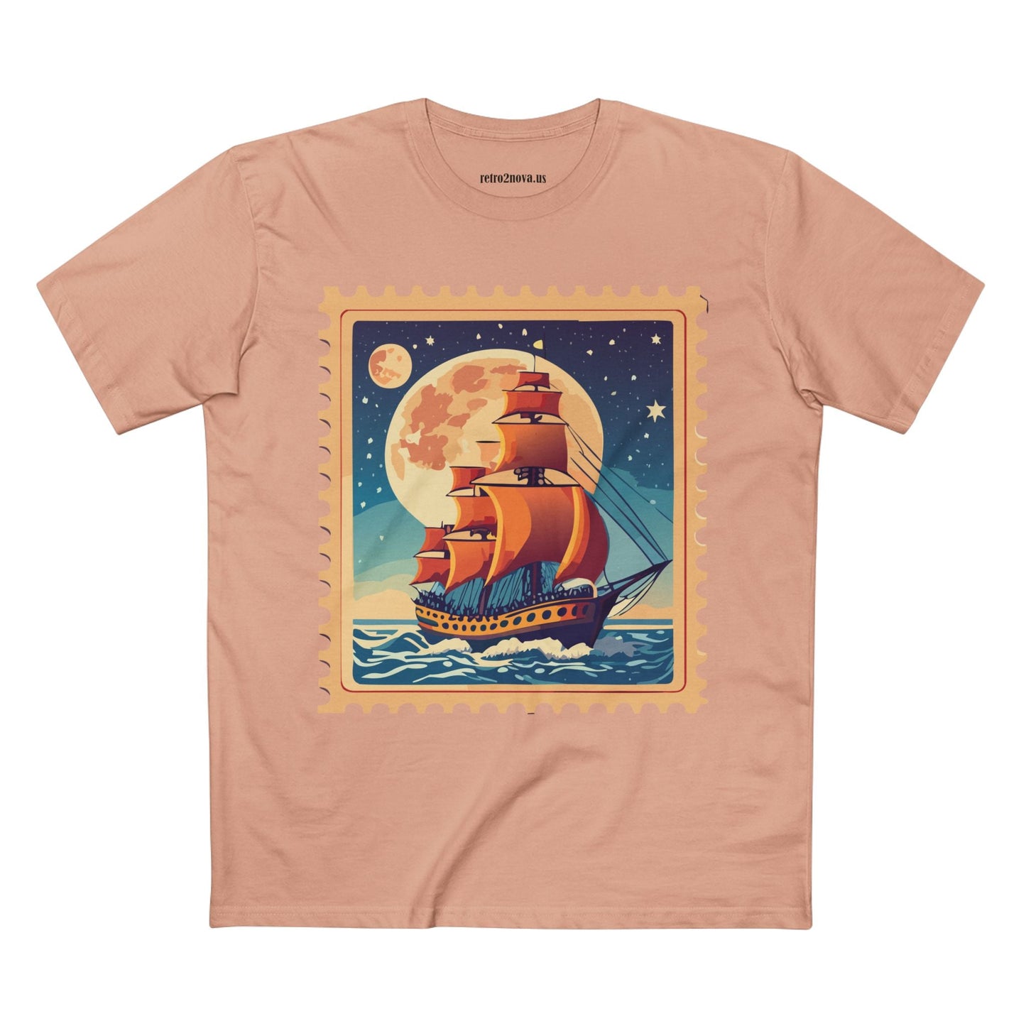 Postage Stamp Shirt Unisex Premium Cotton Tee With Original Art Design Retro2Nova