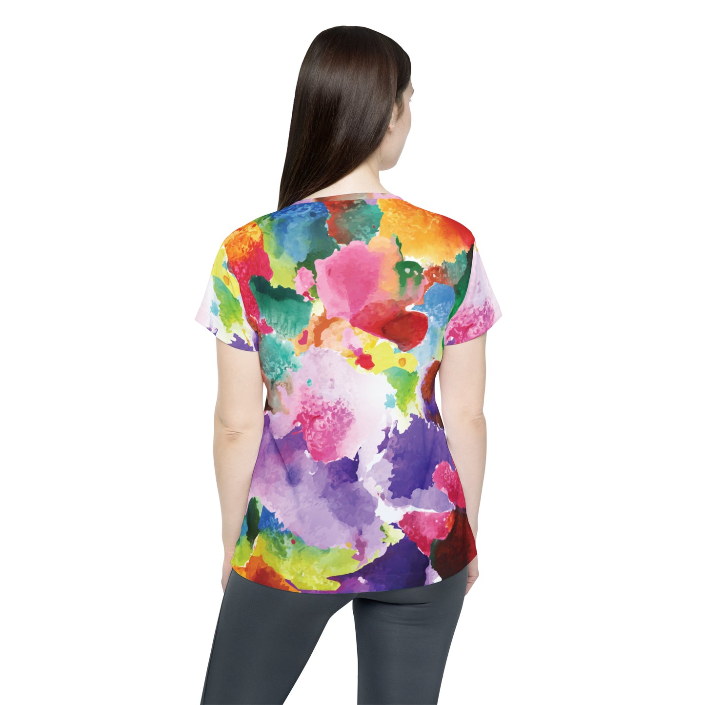 Poly Jersey Tee Shirt with abstract prints