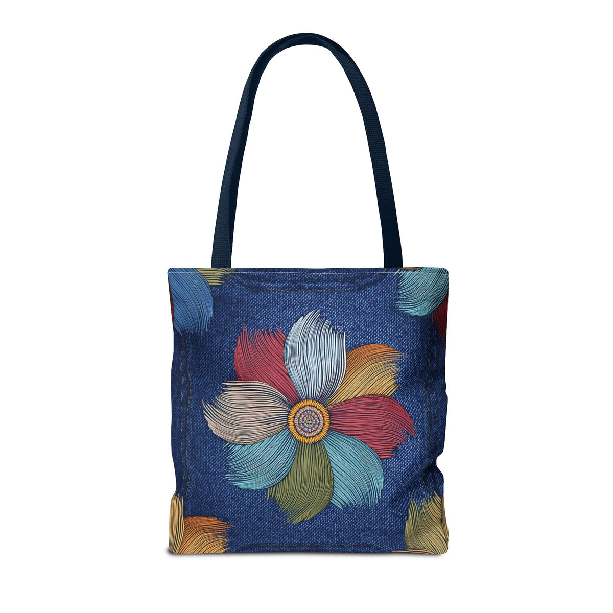 Denim Fabric Imitation Print Unisex Canvas Bag Poly Spun 3 Sizes Tote Bag 159-17