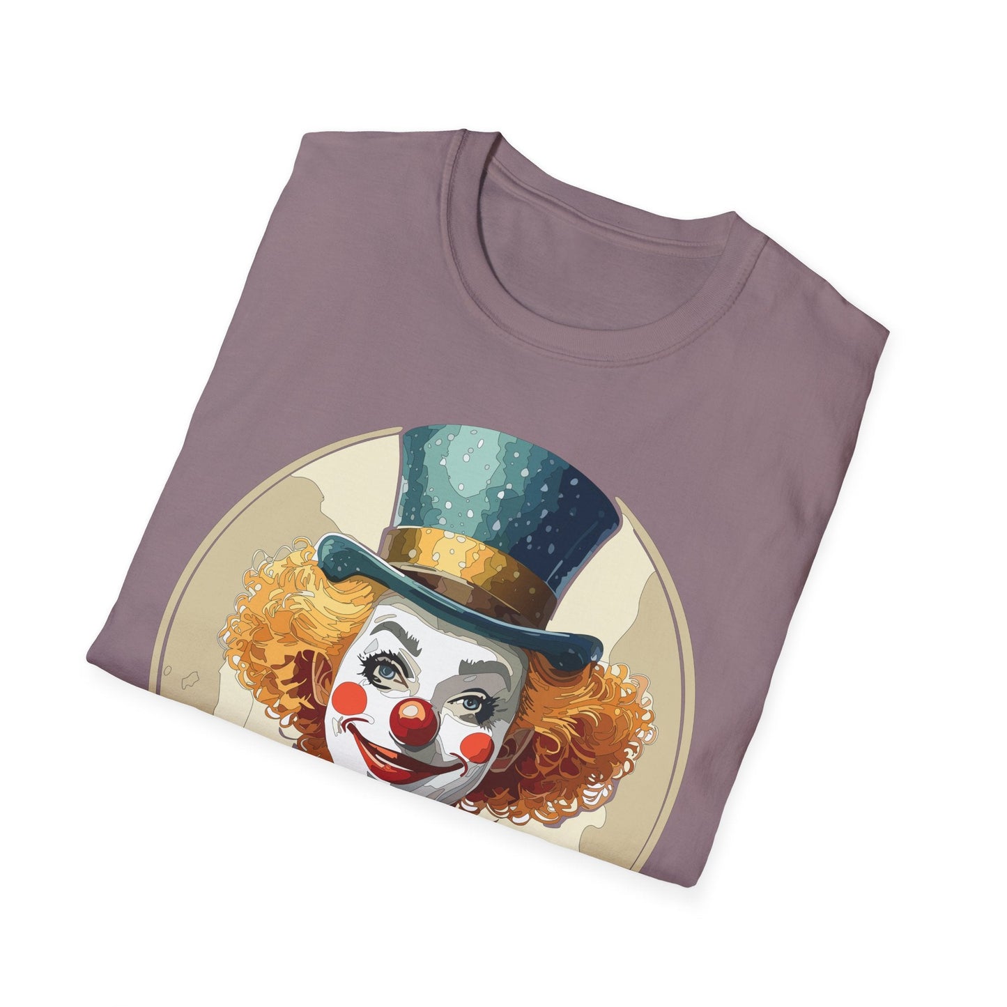 Clown Shirt Unisex T Shirt With Clown Circus Theme Funny Man Shirt Gildan Softstyle 64000