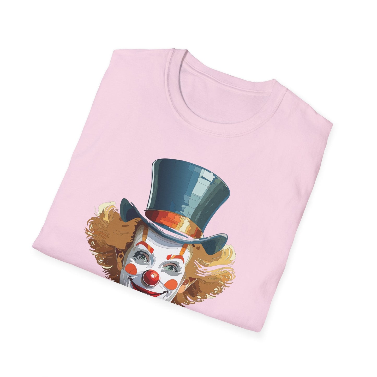 Funny Clown Shirt Unisex T Shirt Circus Style Tee With Scary Man Artwork Gildan 64000