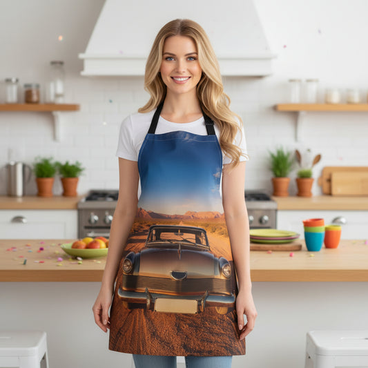 Car 100% Polyester Stain-resistant 31.5 x 25.6  Art Print Canvas Apron 4