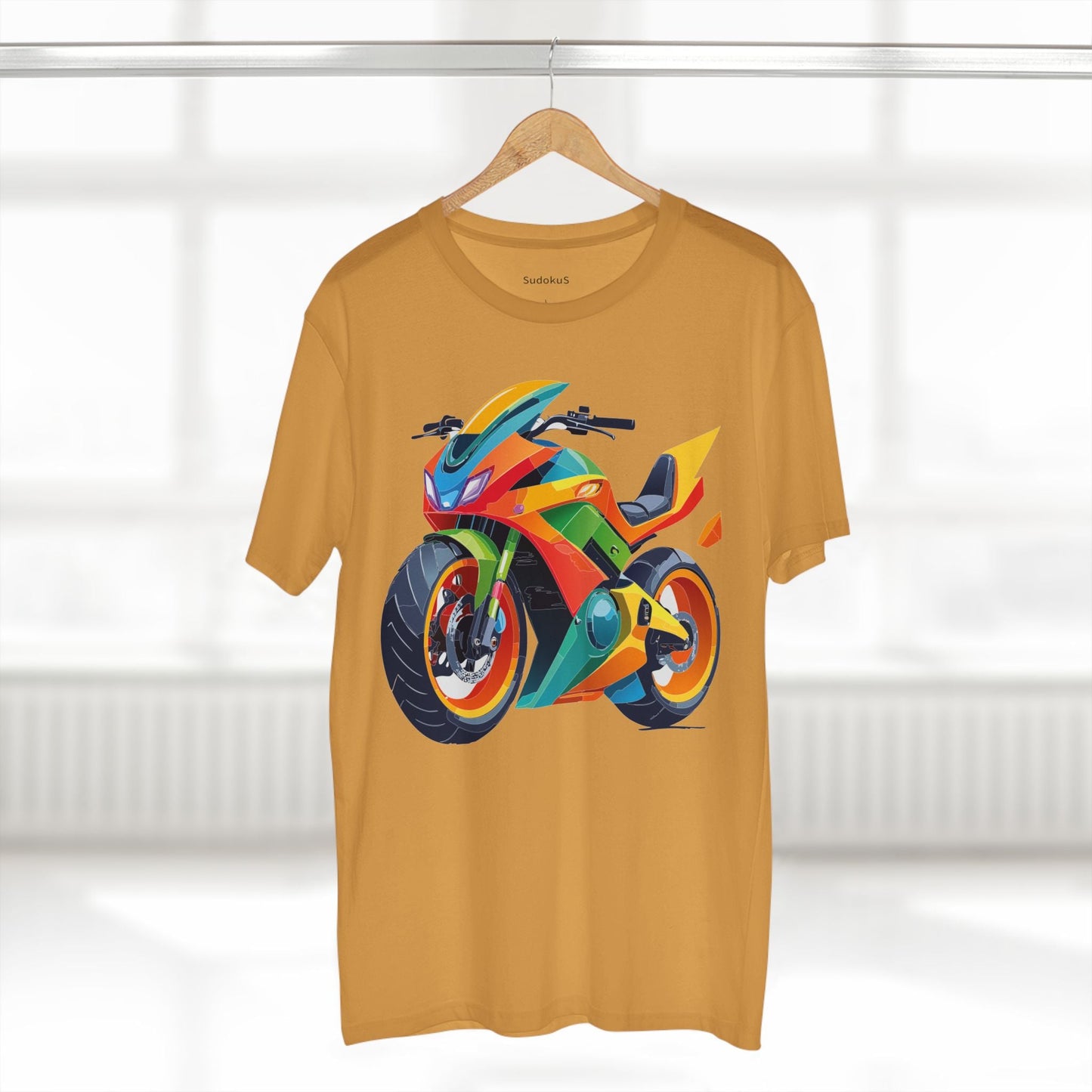Moto Bike Graphic Unisex 100 Cotton Staple Tee 5
