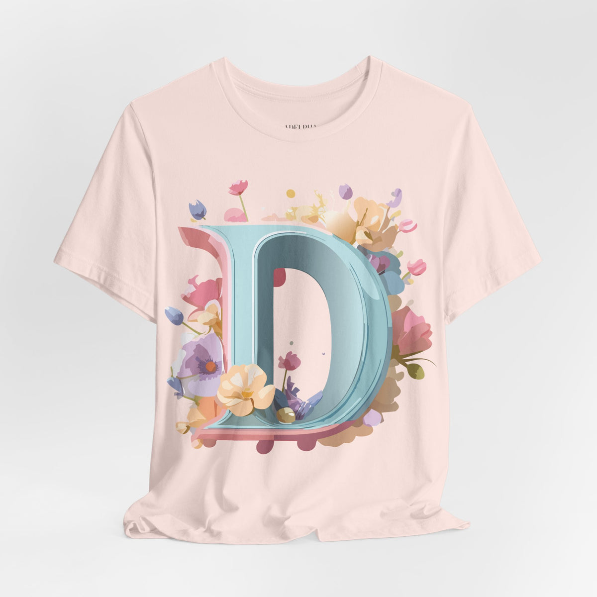 Letter D Graphic Unisex Cotton Bella+Canvas Tee with Art Letter Design