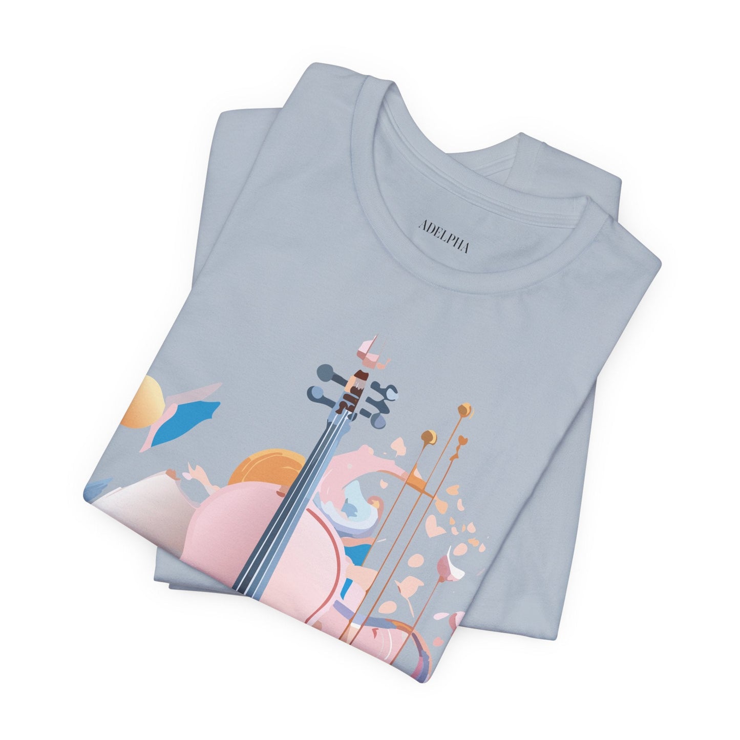Music Graphic Unisex 100 Cotton Vintage Art with Musical Elements Tee 16