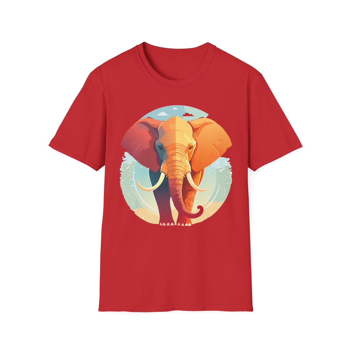 Colorful Elephant Illustration T-Shirt | Vibrant Safari Animal Tee