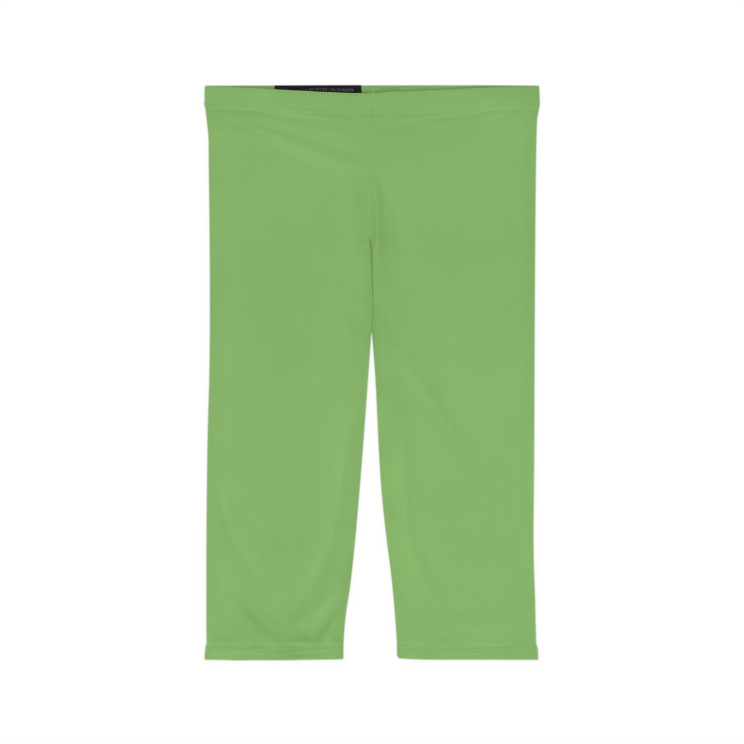 Willow Green Color Women's Brushed Suede Poly Span Casual Capri Leggings XS-2XL