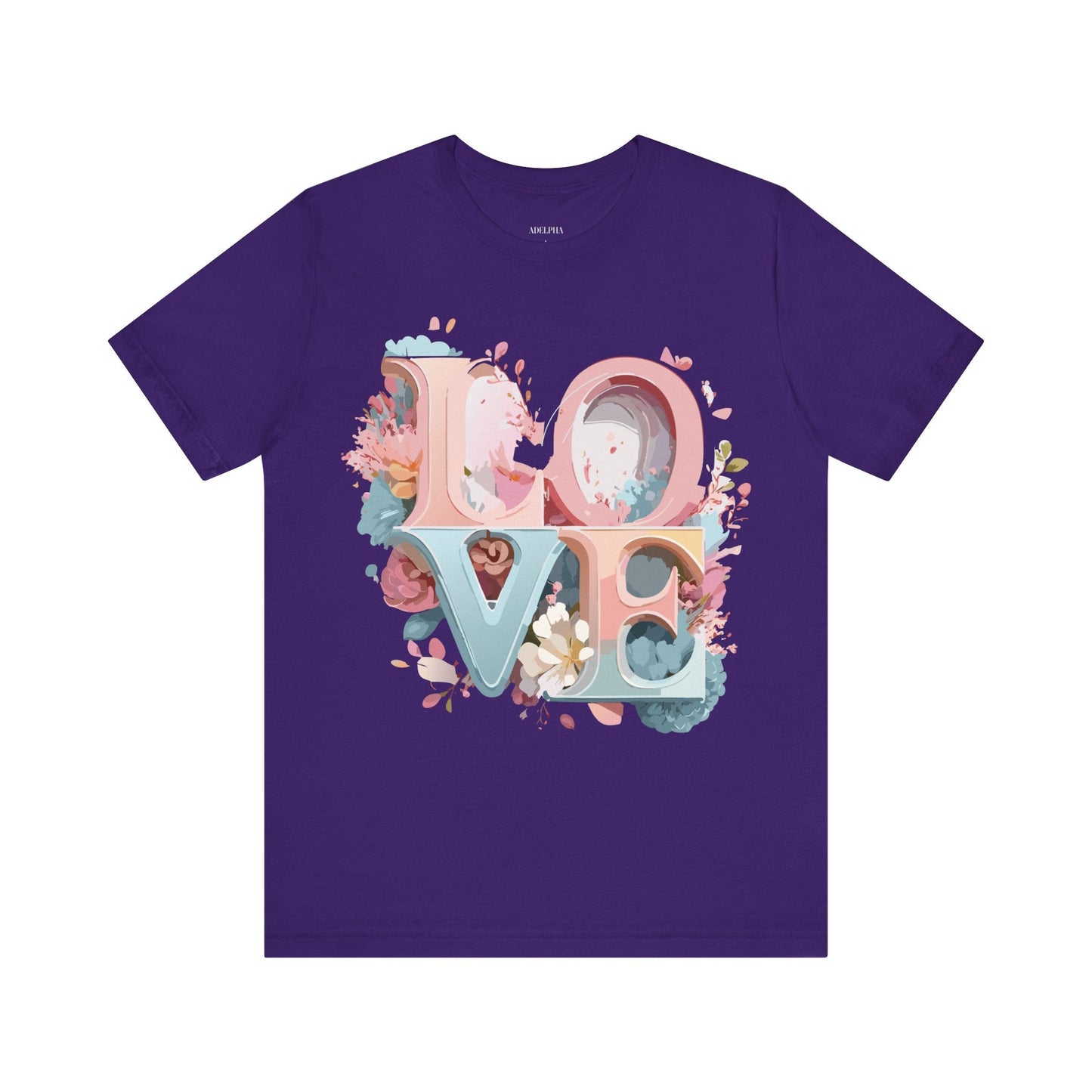 Valentine Day Graphic Unisex 100 Cotton Vintage Artwork with Love and Flower Design Tee 46