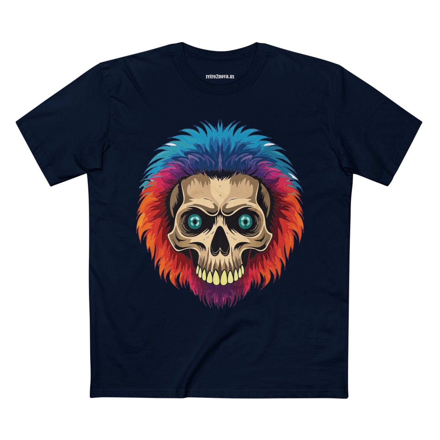 Retro2Nova Skull Shirt Unisex Skeleton Tee Premium Cotton Staple Tee With Original Art Design