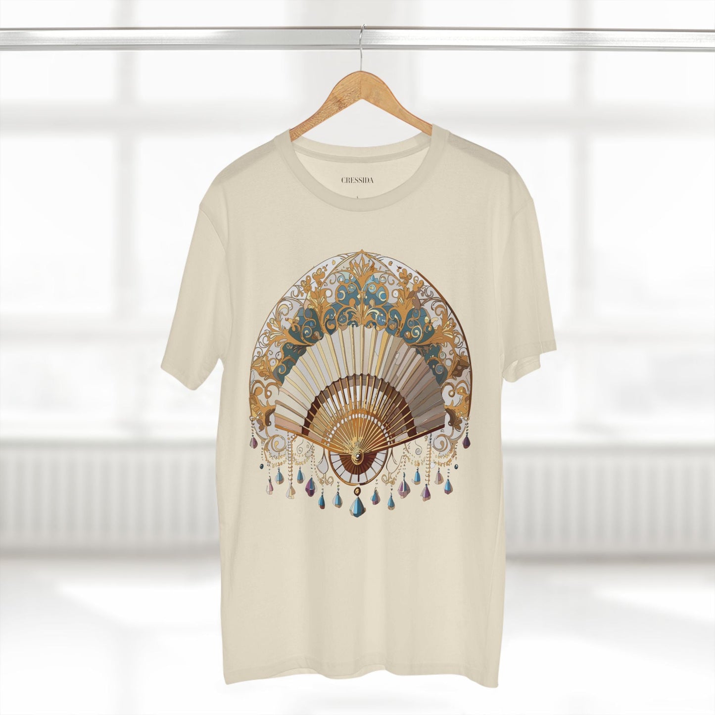 Antique Fan Graphic Design T-Shirt Unisex 100 Cotton Floral Carnival Artwork Tee 23