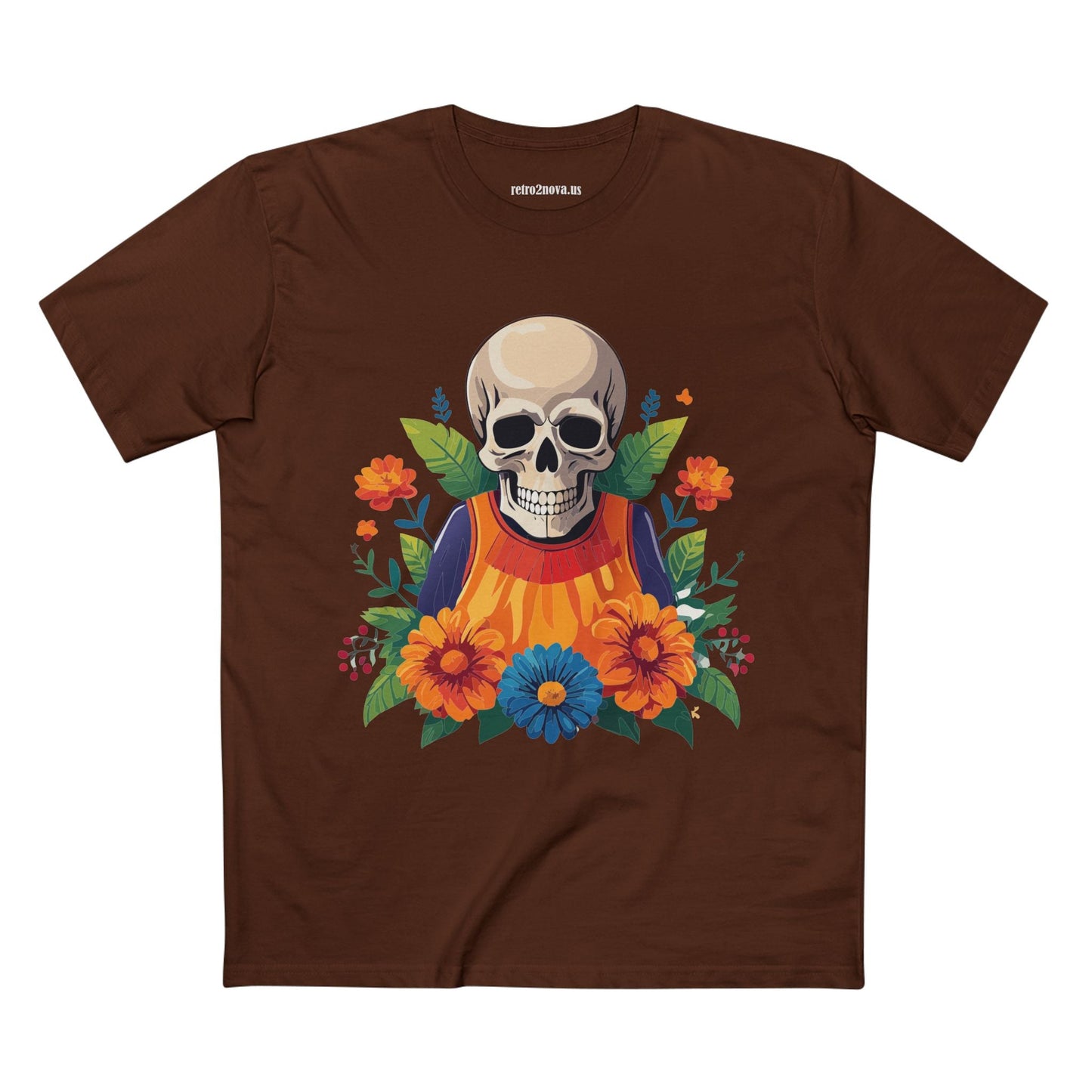 Retro2Nova Skull Shirt Unisex Skeleton Tee Premium Cotton Art Design Original Artwork Collection