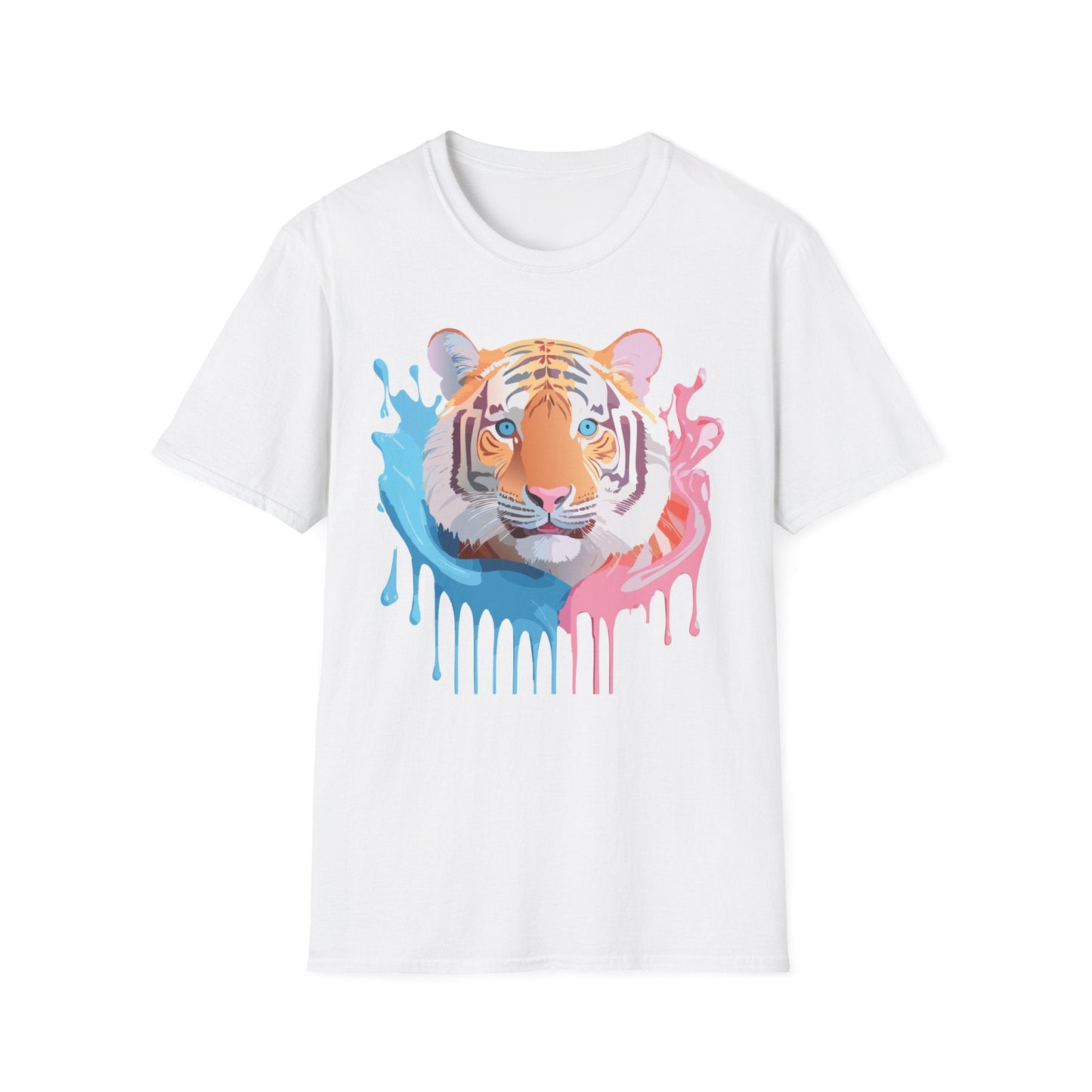Tiger Shirt Unisex Animal Print Tee Gildan Softstyle 64000 Cotton