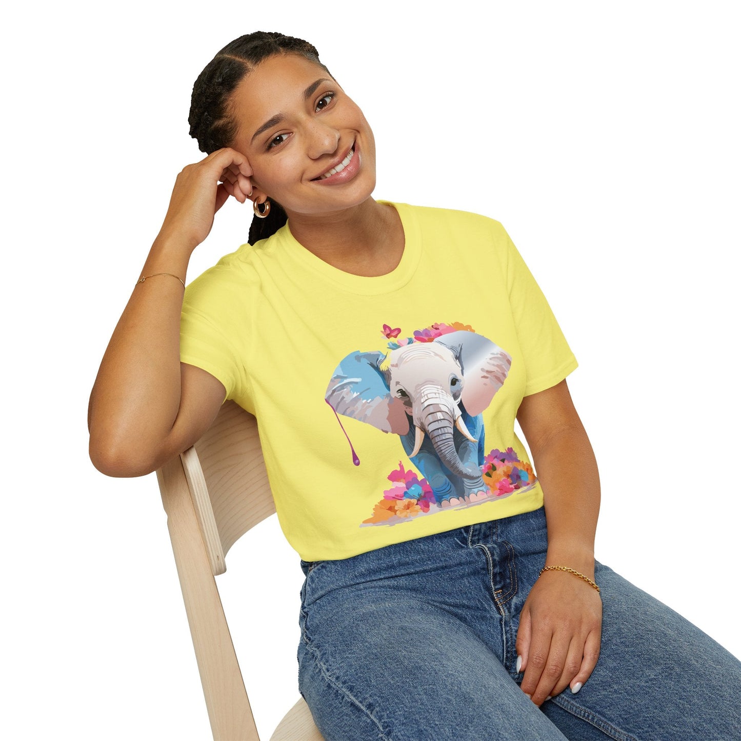 Elephant T Shirt Unisex Softstyle 64000 Graphic Elephant Illustration Animal Tee For Everyday Wear