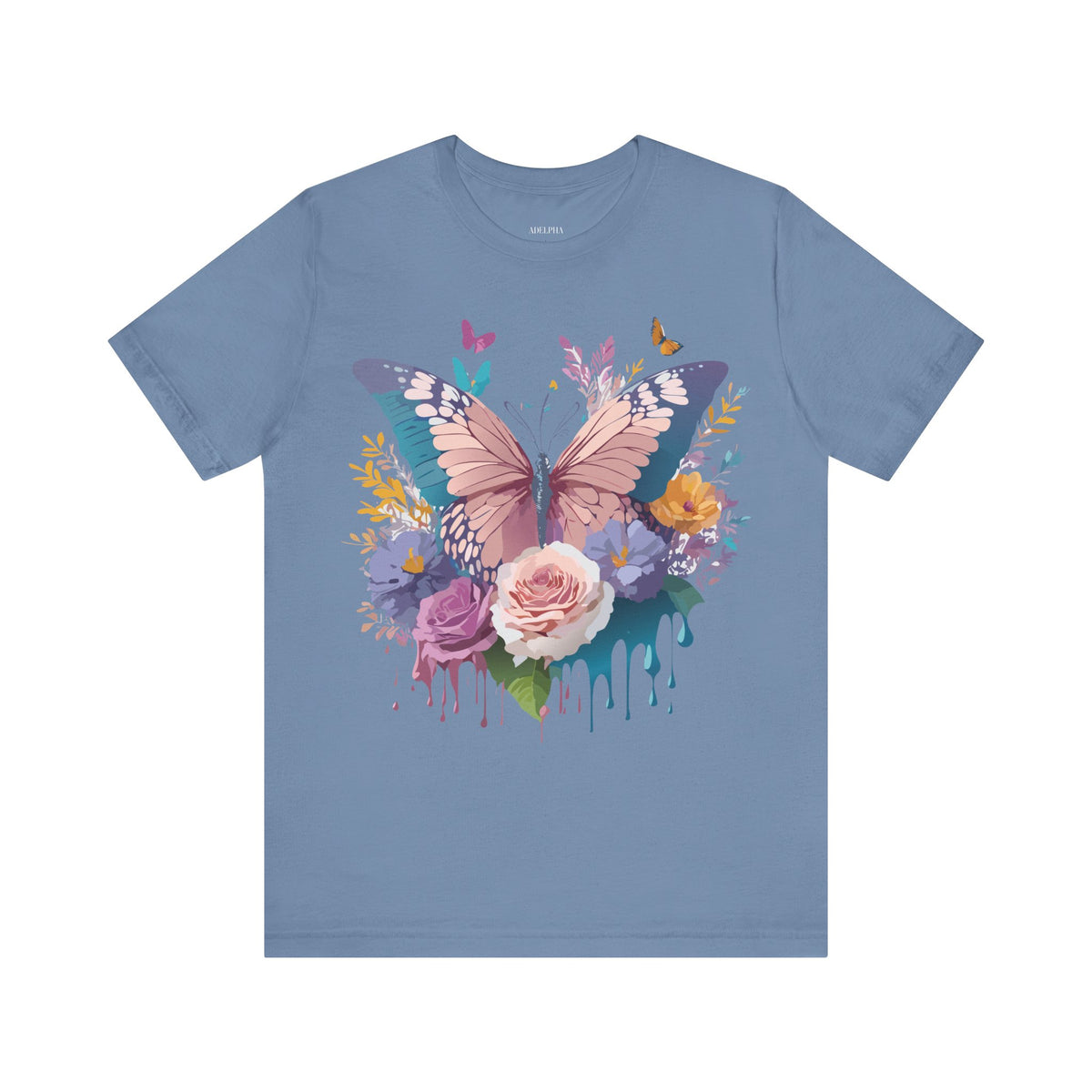 Butterfly Graphic Unisex Cotton Bella+Canvas Tee with Art Design n43