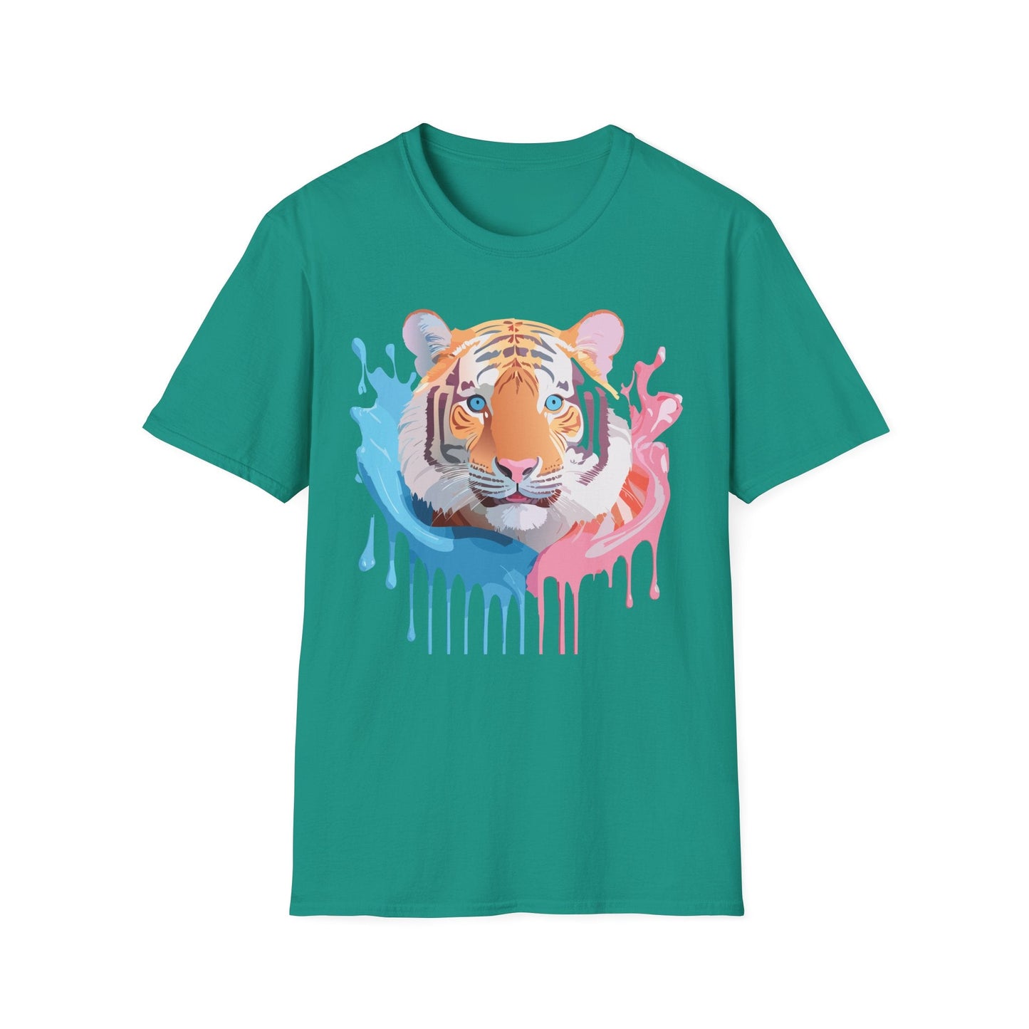 Tiger Shirt Unisex Animal Print Tee Gildan Softstyle 64000 Cotton