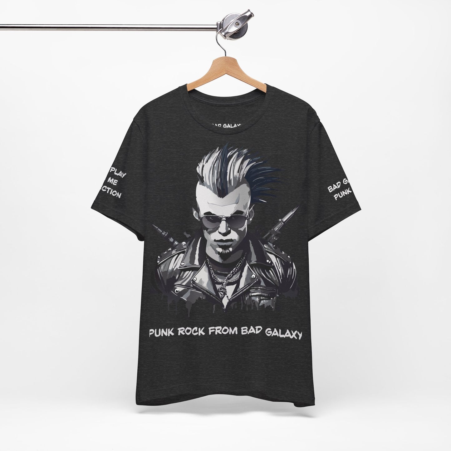 Punk Rock Tee Shirt 100 Percent Cotton Made To Order From Bad Galaxy Eco Friendly Inks USA