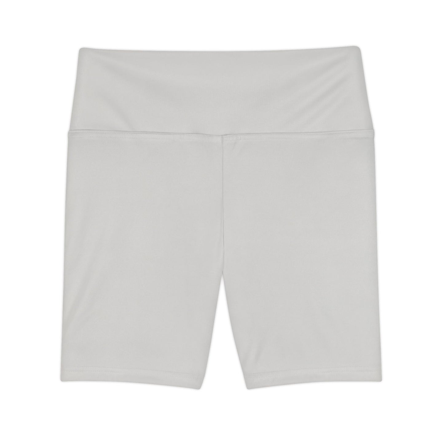 Dust Grey Women's High-Waist Workout Shorts — Plain AOP Biker Briefs