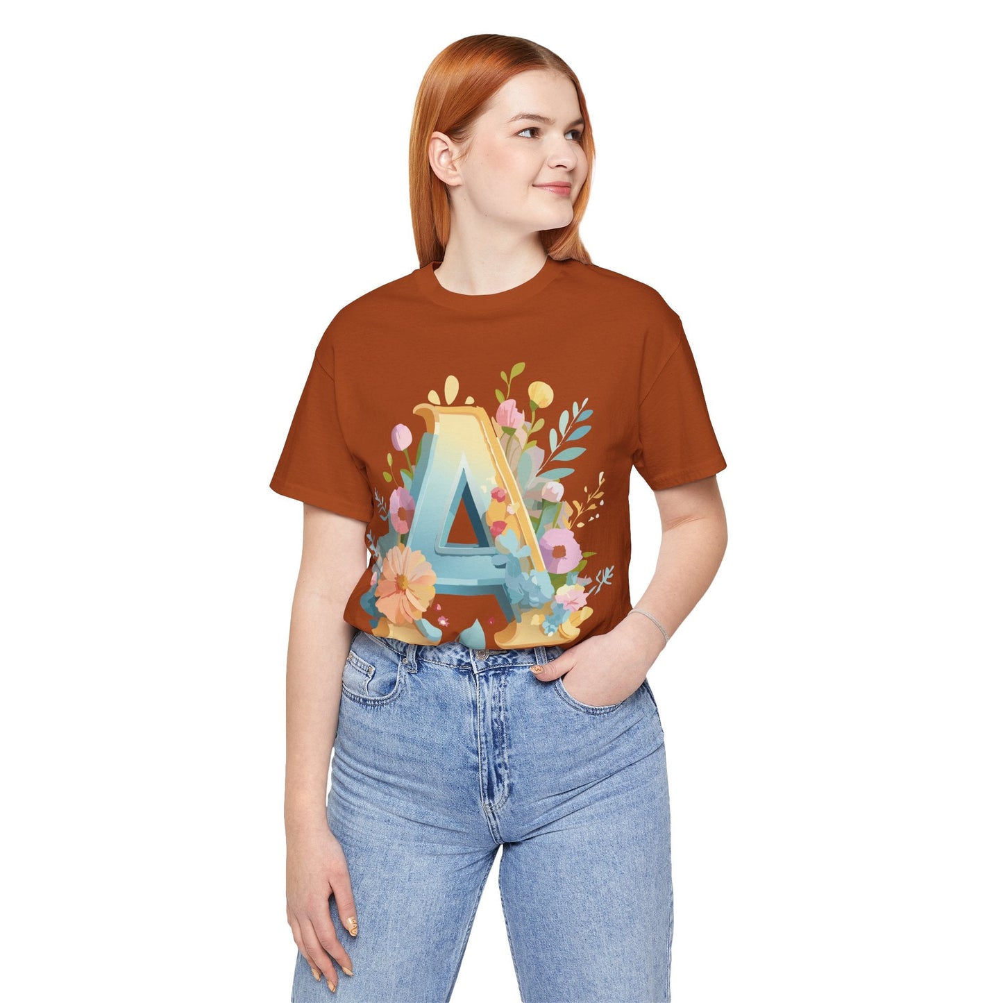 Letter A Shirt Graphic Tee Unisex Jersey Short Sleeve Adelpha Vintage Inspired Art Design