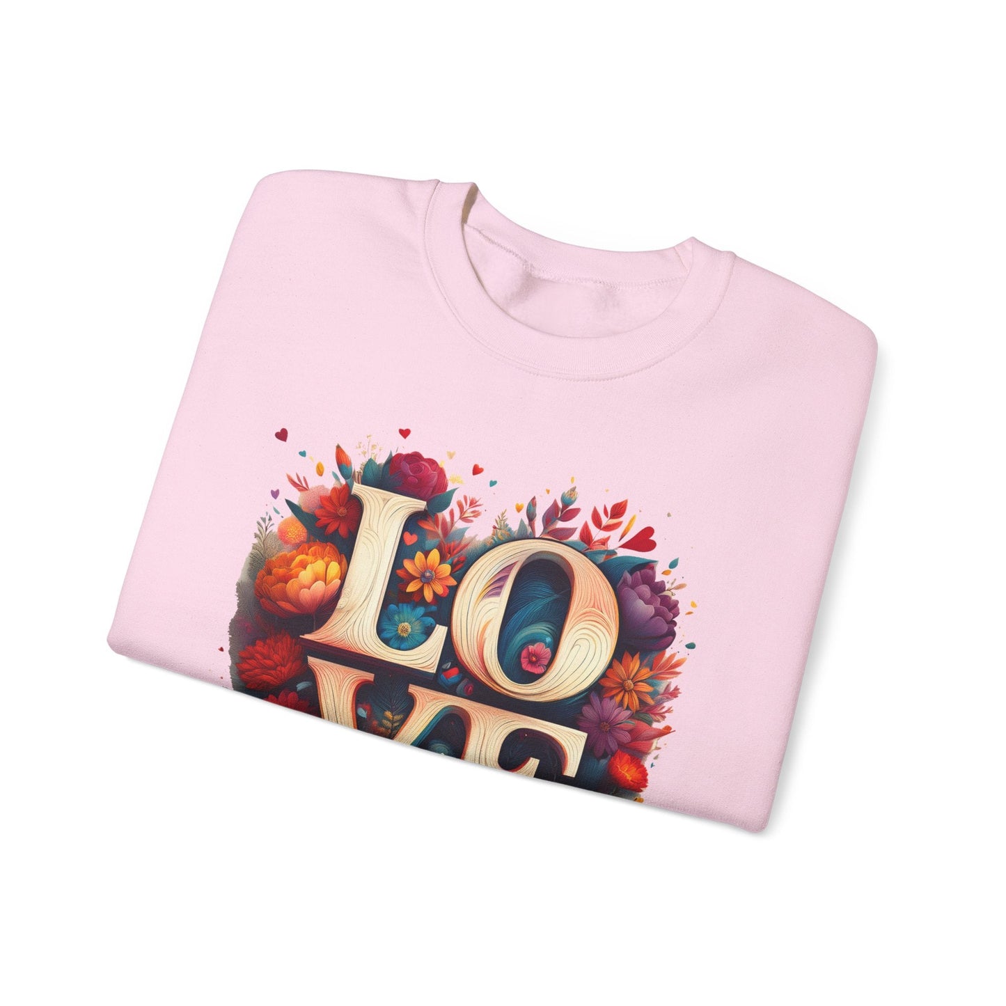 Floral Love Sweatshirt Unisex Valentines Day Gift Love Flower Crewneck Sweatshirt