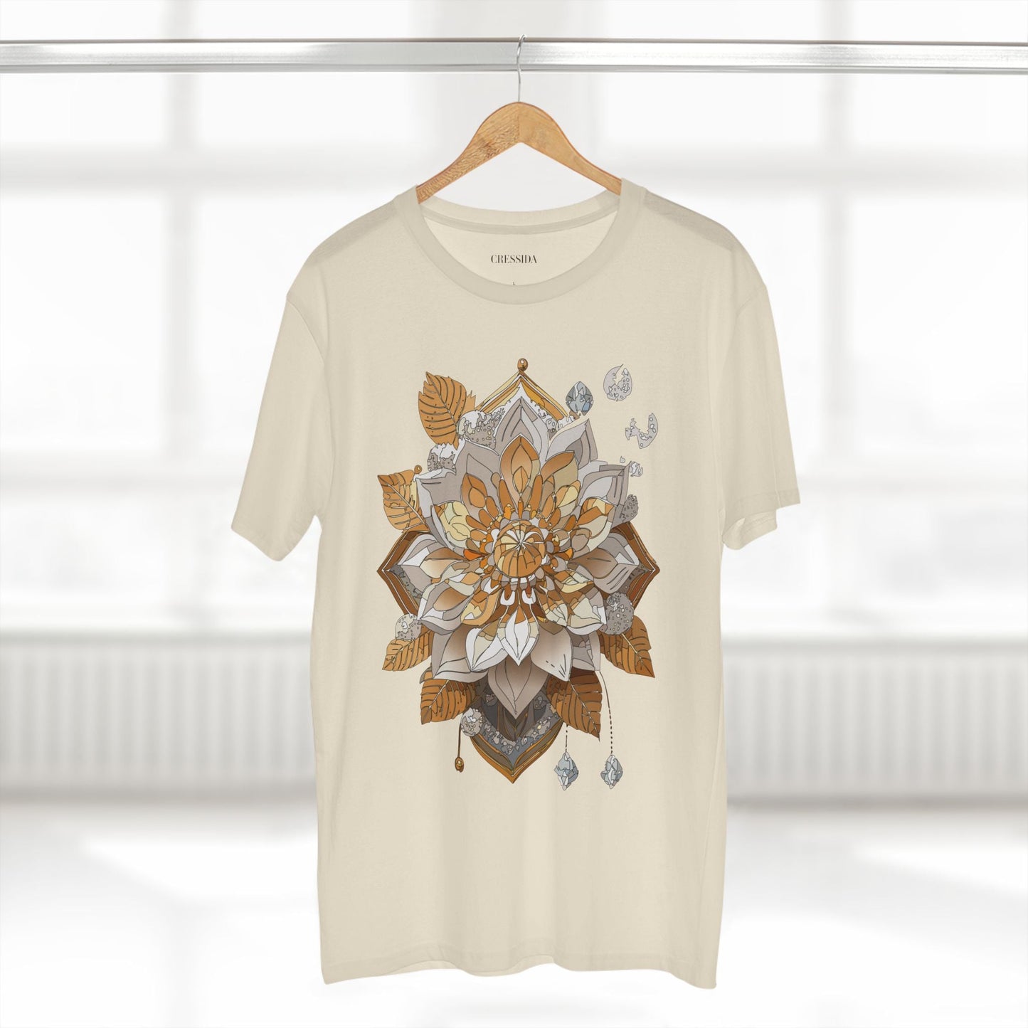 Floral Graphic T-Shirt Unisex 100 Cotton Art Design with Antique Flowers Tee 8