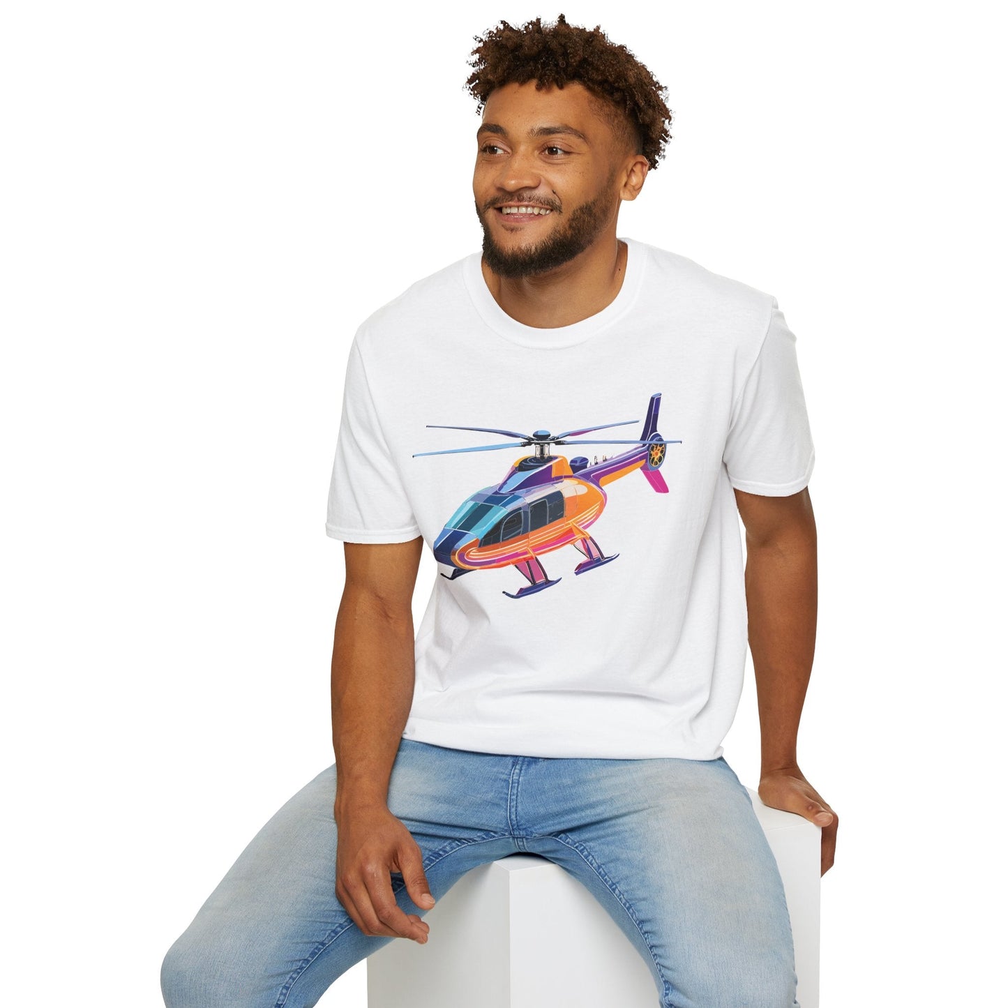 Chopper Helicopter Shirt Unisex Tee Gildan Softstyle 64000 Lightweight 100 Percent Cotton