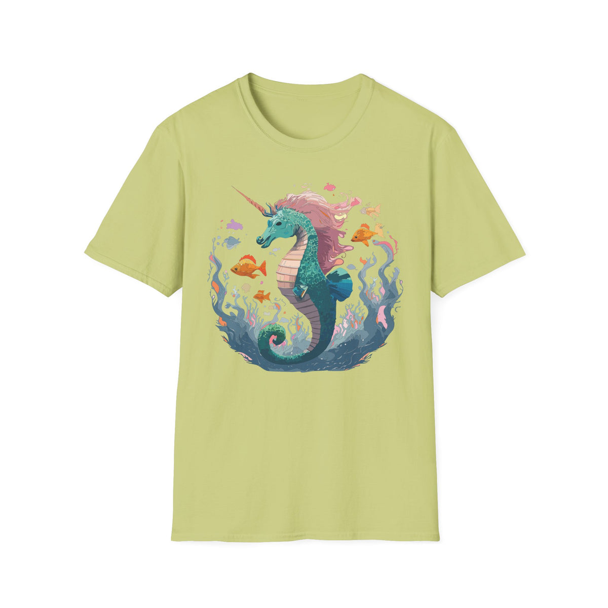 Sea Unicorn Seahorse Illustration T-Shirt | Mermaid Ocean Fantasy