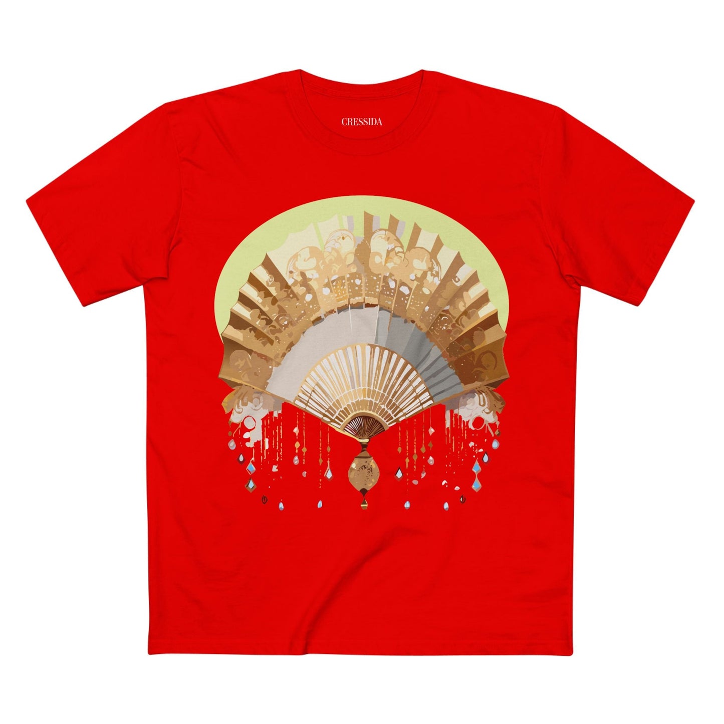 Antique Fan Graphic Design T-Shirt Unisex 100 Cotton Floral Carnival Artwork Tee 18